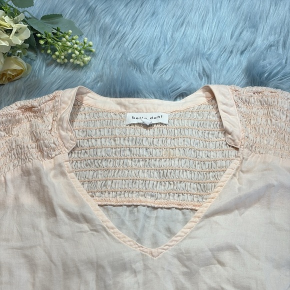 Bella Dahl Smocked Yoke Blouse Light Pink sz S - Picture 3 of 10